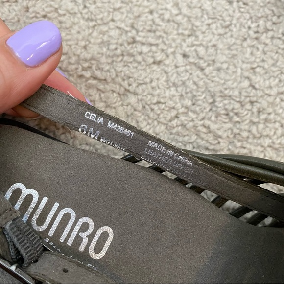 Munro Celia Slingback Sandals Military Green 6 - Picture 4 of 7